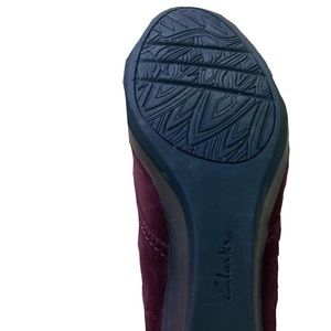 Clarks Purple Ankle Wedges, size 6.